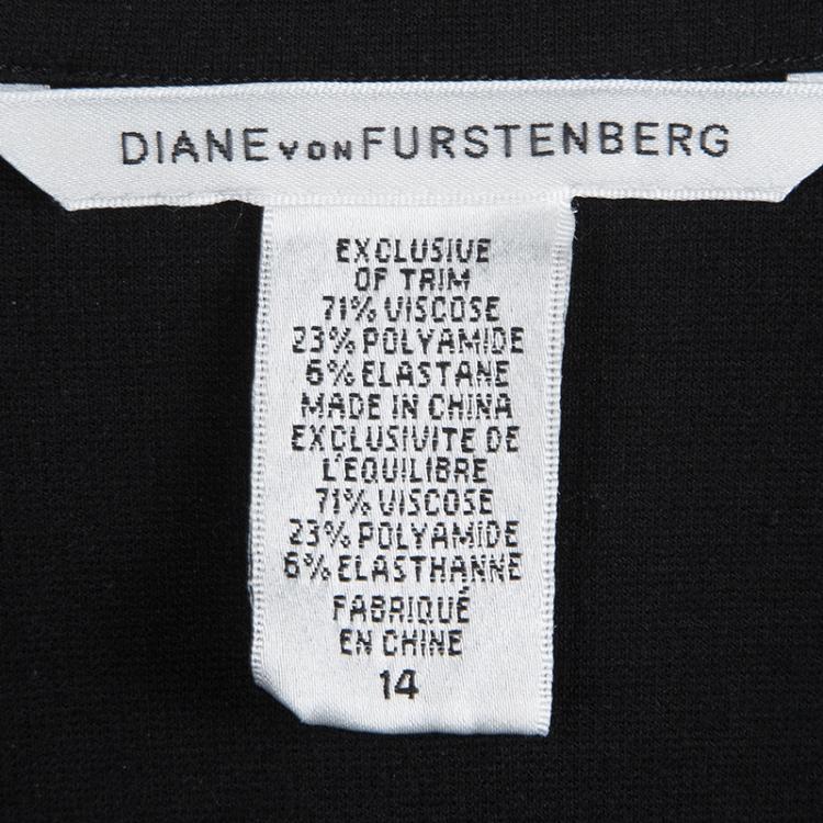 مملوكة مسبقًا Diane Von Furstenberg Black Knit Jica Jacket XL
