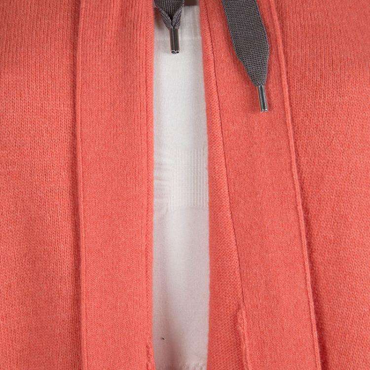مملوكة مسبقًا Diane Von Furstenberg Orange Hooded High Low Kaiyo Sweater M/L