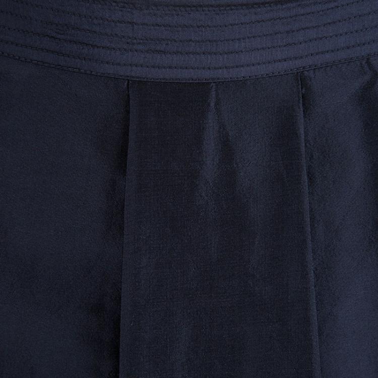 Pre Owned Diane Von Furstenberg Navy Blue Silk Lou Lou Skirt M