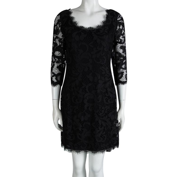 Diane Von Furstenberg Black Lace Dress