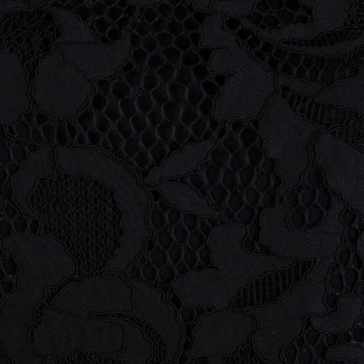 Pre Owned Diane Von Furstenberg Black Lace Zarita Scoop Dress L