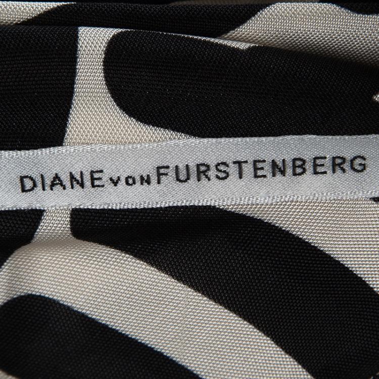 مملوكة مسبقًا Diane Von Furstenberg Monochrome Rainbow Room Talon Maxi Dress M