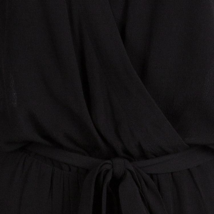 Pre Owned Diane Von Furstenberg Black Rawena Tie Detail Sleeveless Jumpsuit M
