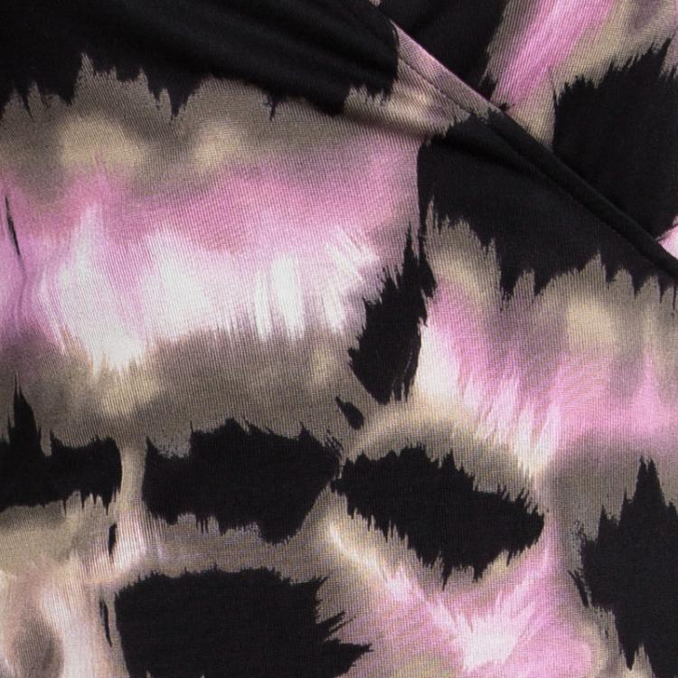 مملوكة مسبقًا Diane Von Furstenberg Printed Silk Jersey Lindsey Mini Wrap Dress S