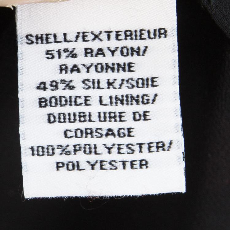 Pre Owned Diane Von Furstenberg Marnie Black Burnout Detail Long Sleeve Blouse XS