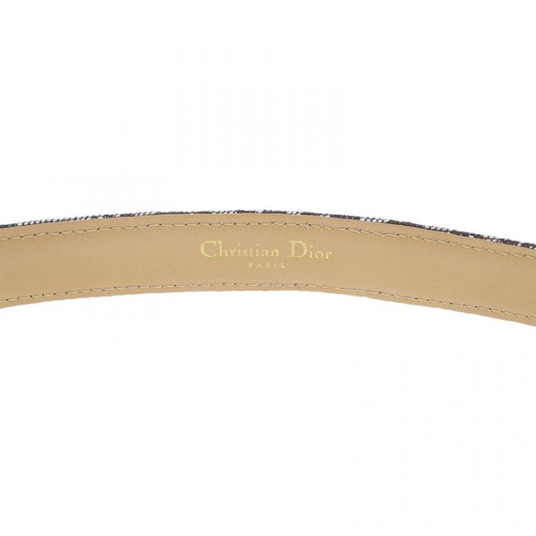 Pre Owned Dior Brown Diorissimo CD Buckle Belt 85 CM