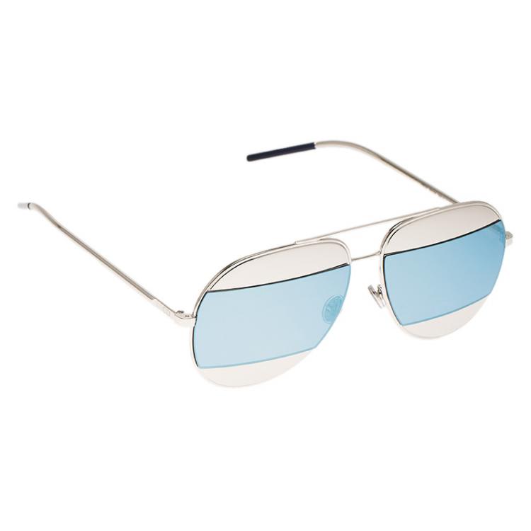 Pre Owned Dior Silver Split 1 Aviator Sunglasses