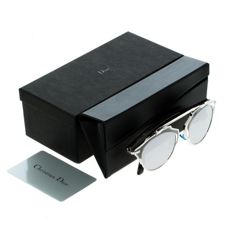 Pre Owned Dior Black APPDC So Real Metal Round Sunglasses