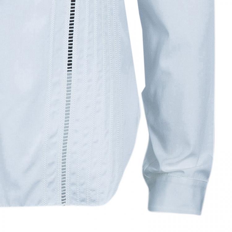 مملوكة مسبقًا Dior White Embroidered Sleeve Shirt M
