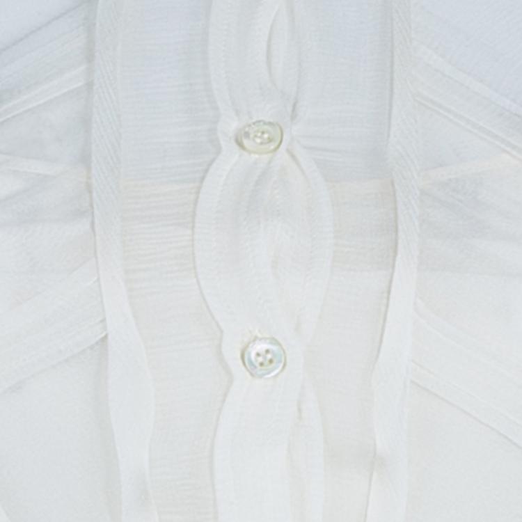 مملوكة مسبقًا Dior White Beaded Chiffon Top M