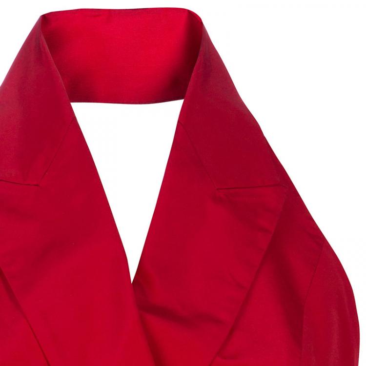 Pre Owned Dior Red Silk Button Vest Top M