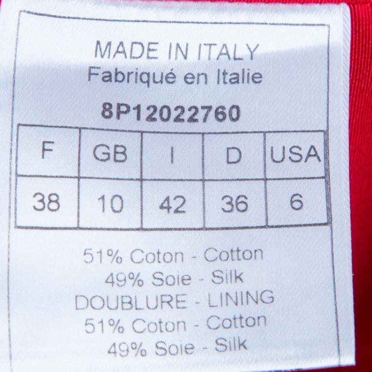 Pre Owned Dior Red Silk Button Vest Top M
