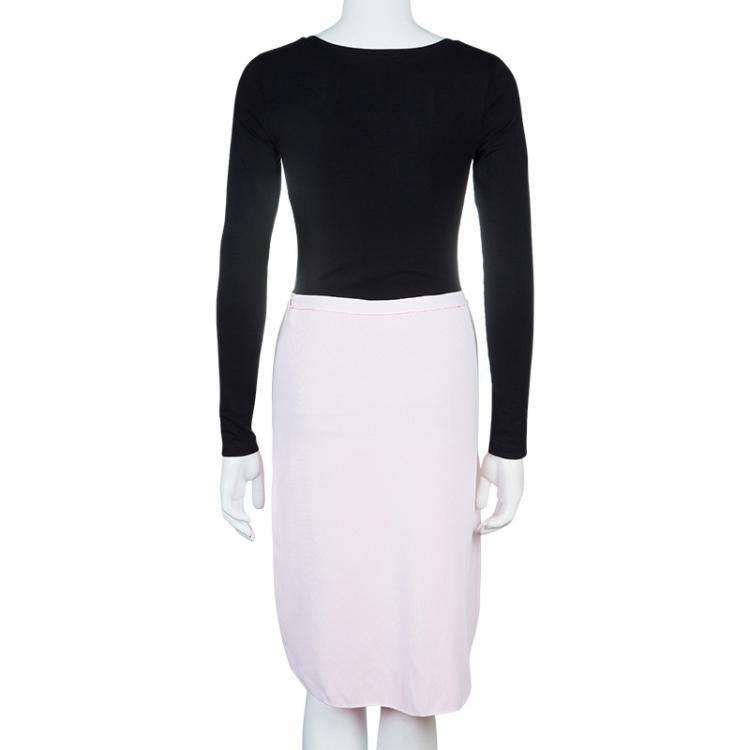 Pre Owned Dior Pink Red Colorblock Skirt M