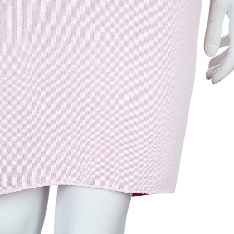 Pre Owned Dior Pink Red Colorblock Skirt M