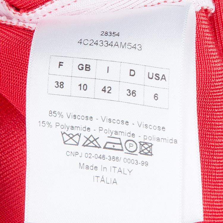 Pre Owned Dior Pink Red Colorblock Skirt M