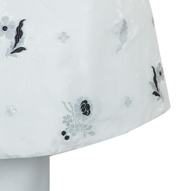Pre Owned         Dior Cream Lurex Embroidered Silk Skirt S