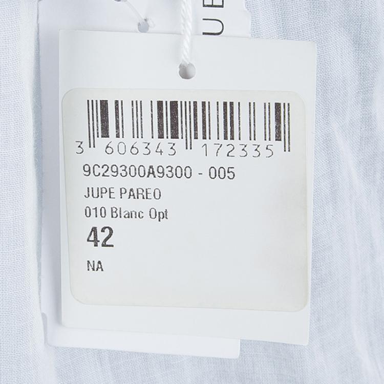مملوكة مسبقًا Dior White Cotton Voile Tiered Wraparound Mini Skirt M