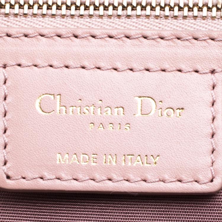 Pre Owned Dior Pink Coated Canvas Medium Panarea Shopper Tote