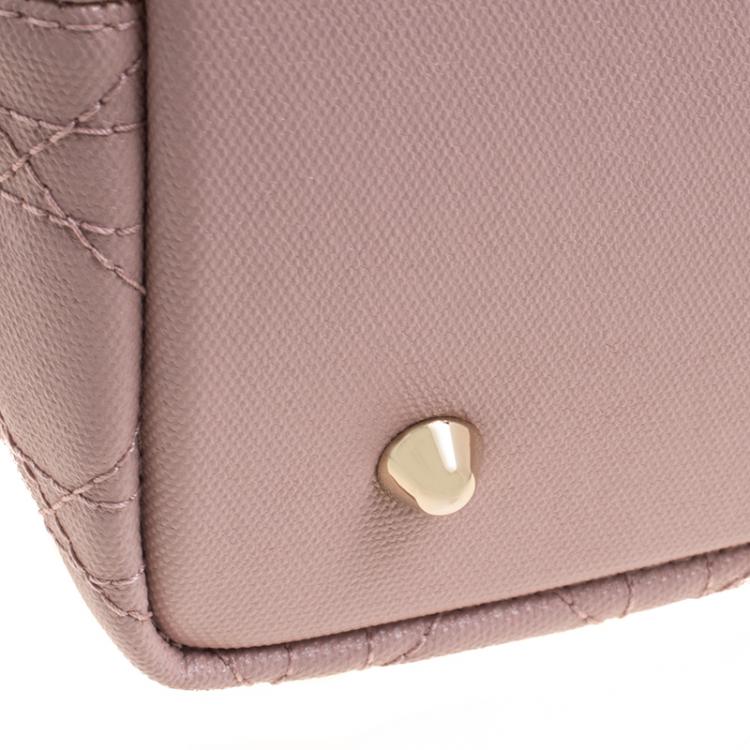 Pre Owned Dior Pink Coated Canvas Medium Panarea Shopper Tote