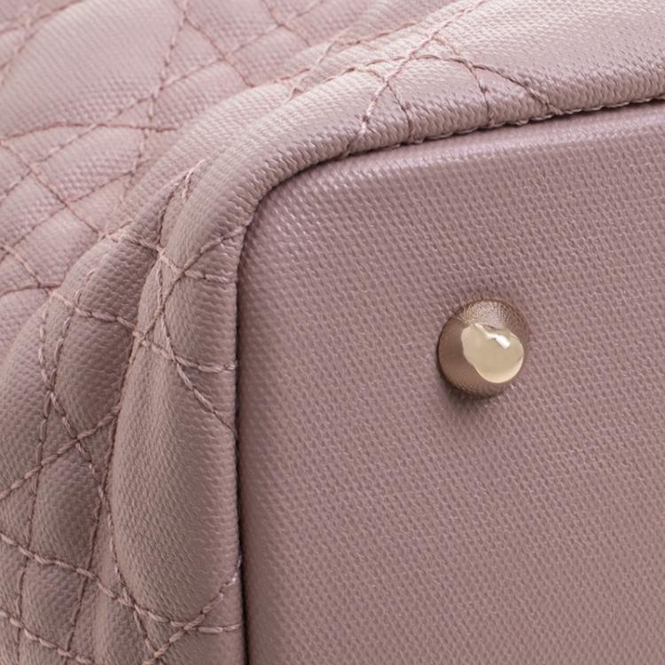 Pre Owned Dior Pink Coated Canvas Medium Panarea Shopper Tote