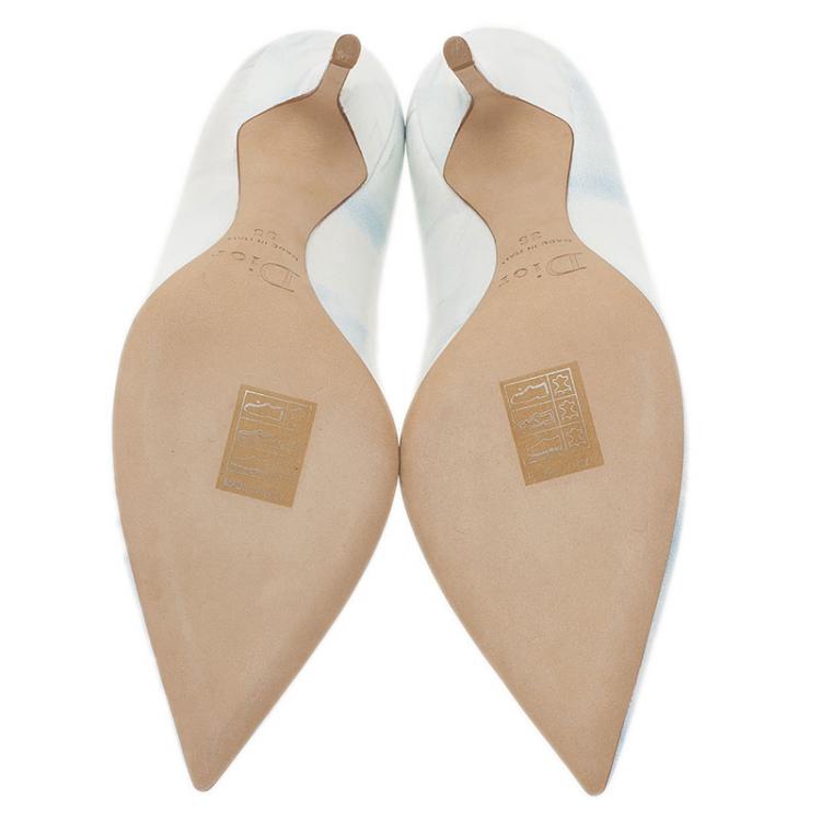 Pre Owned Dior Grey Shaded Patent Leather Pointed Toe Pumps Size 36