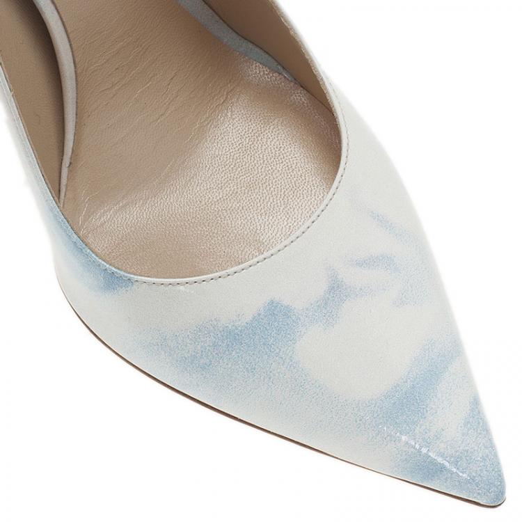 Pre Owned Dior Grey Shaded Patent Leather Pointed Toe Pumps Size 36