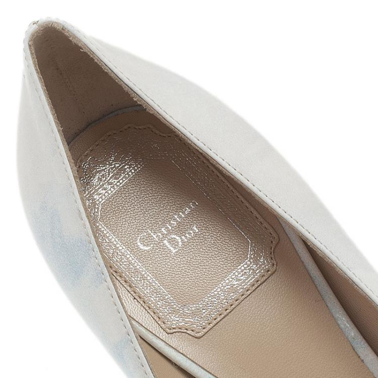 Pre Owned Dior Grey Shaded Patent Leather Pointed Toe Pumps Size 36