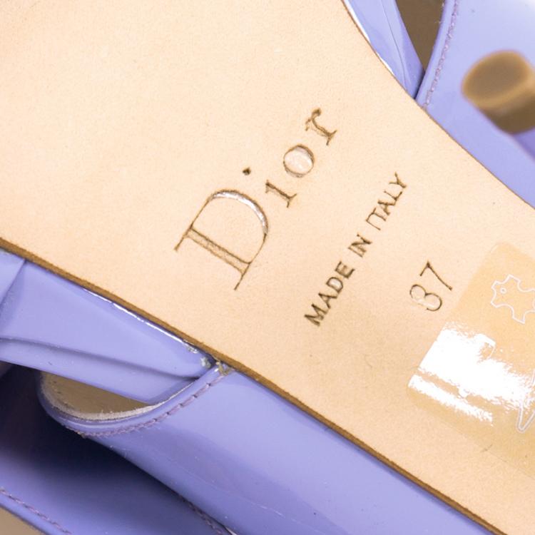 Pre Owned Dior Purple Patent Leather and Python Ankle Strap Pumps Size 37