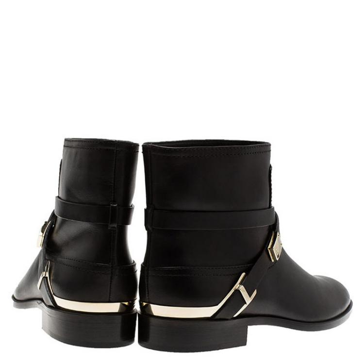 Pre Owned Dior Black Leather Ride Low Ankle Boots Size 39