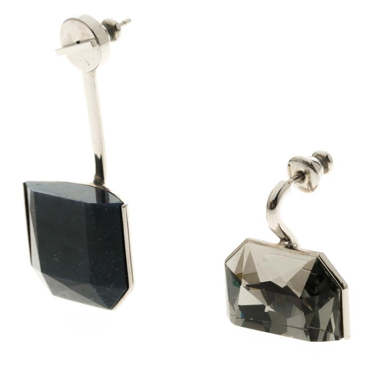 Pre Owned Dior Blue & Green Crystal Set Earrings