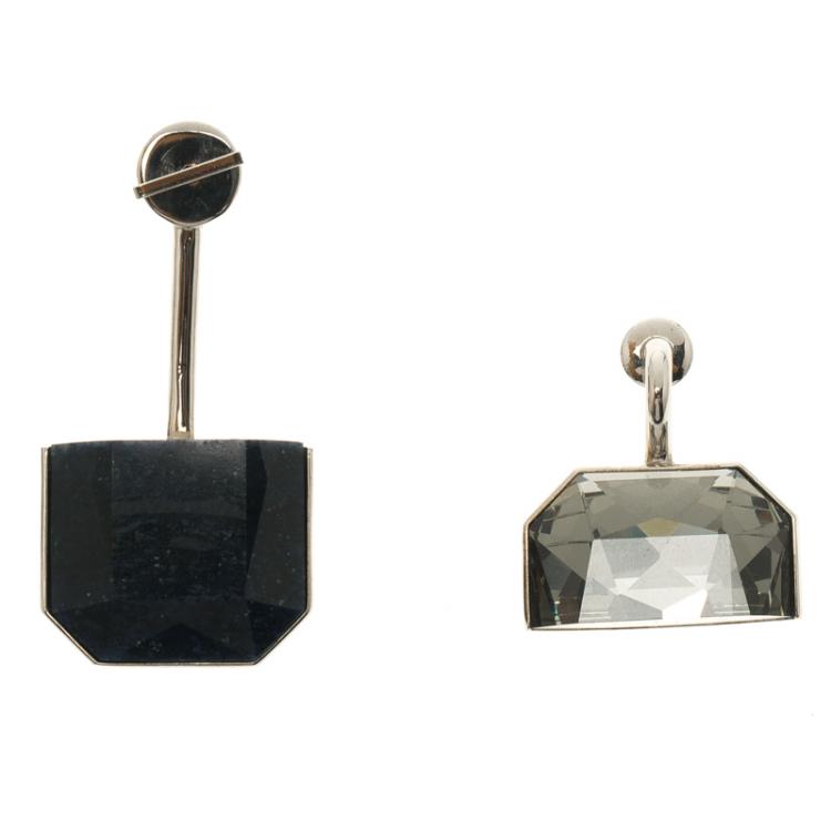 Pre Owned Dior Blue & Green Crystal Set Earrings