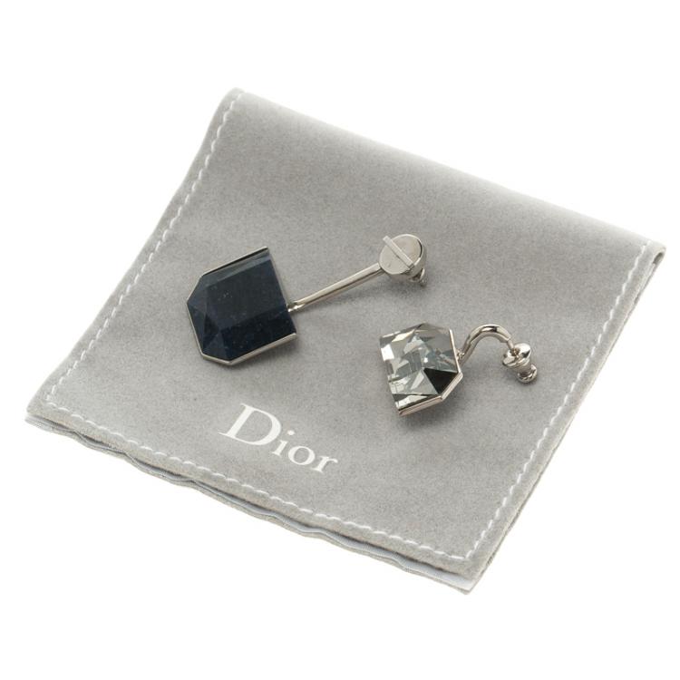 Pre Owned Dior Blue & Green Crystal Set Earrings