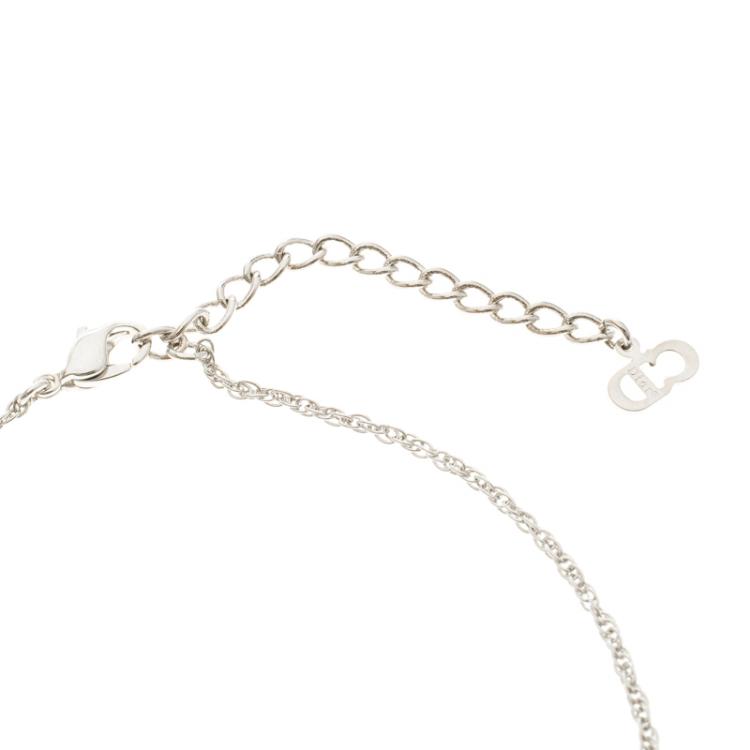 Pre Owned Dior Silver-tone Logo Necklace