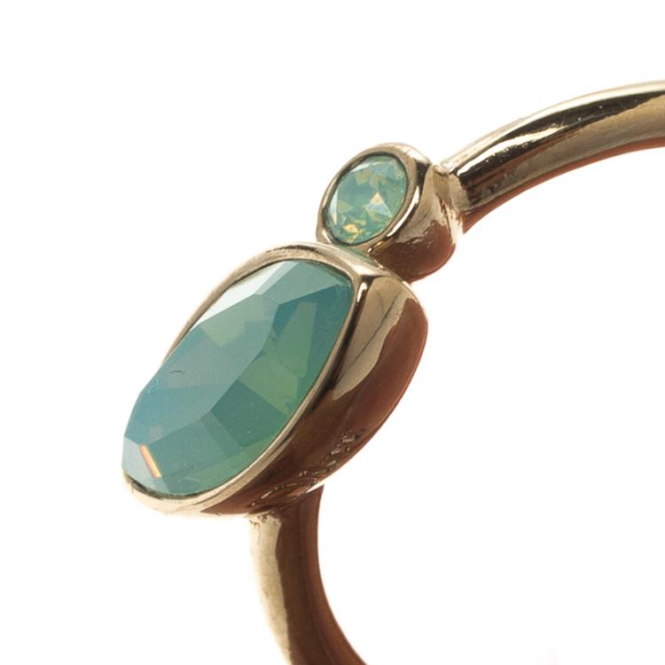 Pre Owned Dior Crystal Gold Tone Set of 3 Rings Size 52