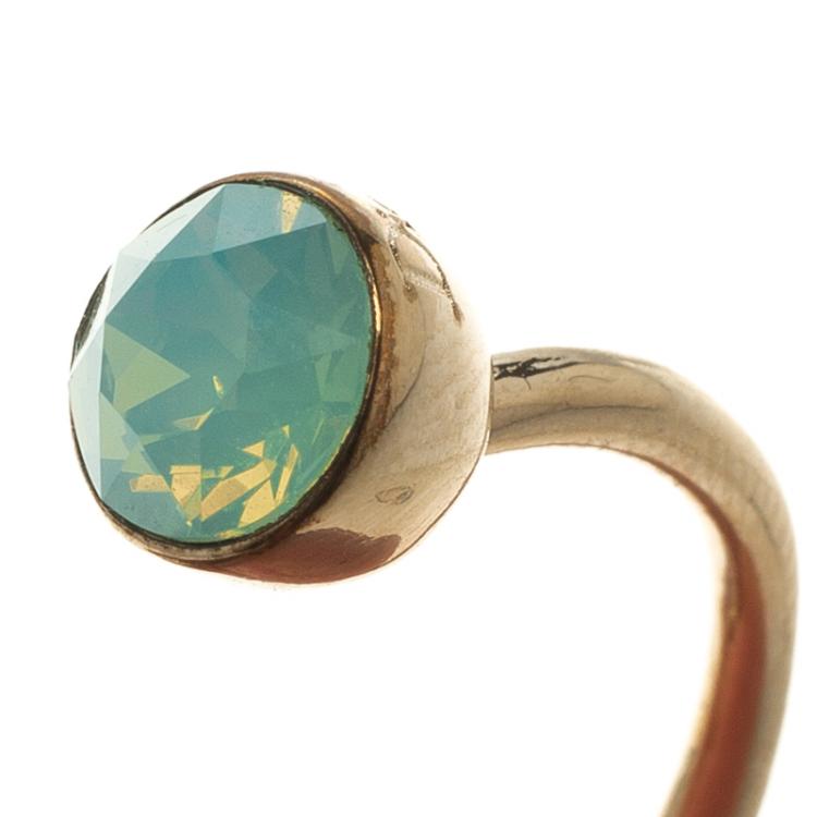 Pre Owned Dior Crystal Gold Tone Set of 3 Rings Size 52