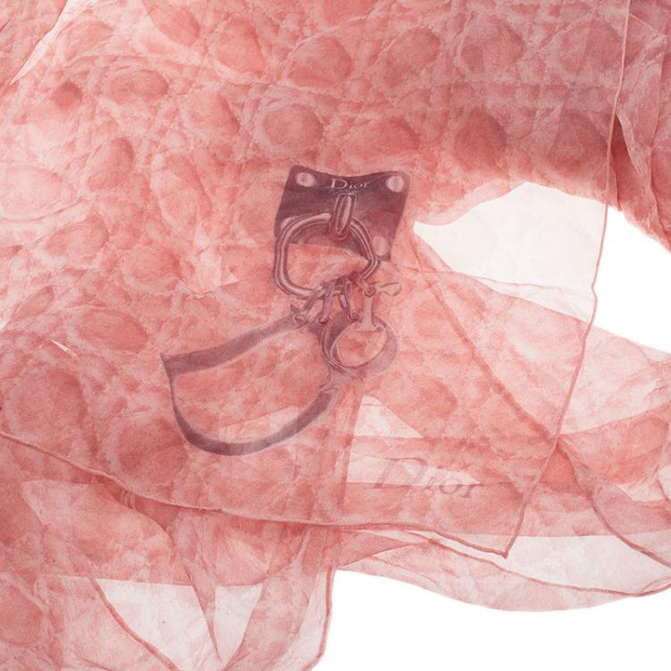 مملوكة مسبقًا Dior Pink Cannage Print Silk Stole 