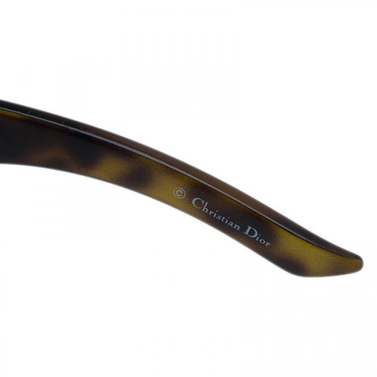 Pre Owned Dior Tortoise Frame Indinight 1 Shield Sunglasses