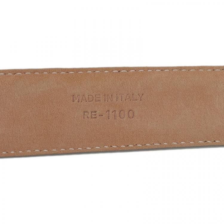 Pre Owned Dior Grey Leather Belt 85 CM