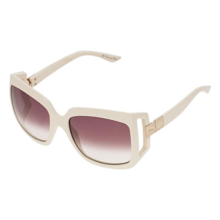 Pre Owned Dior Cream Dior 611 Square Sunglasses