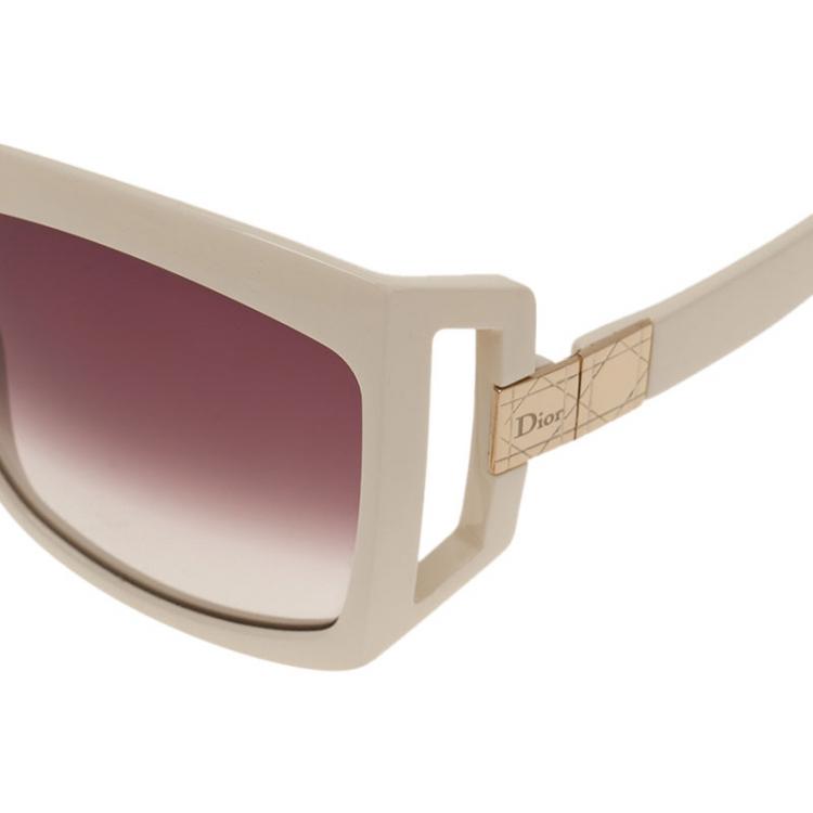 Pre Owned Dior Cream Dior 611 Square Sunglasses