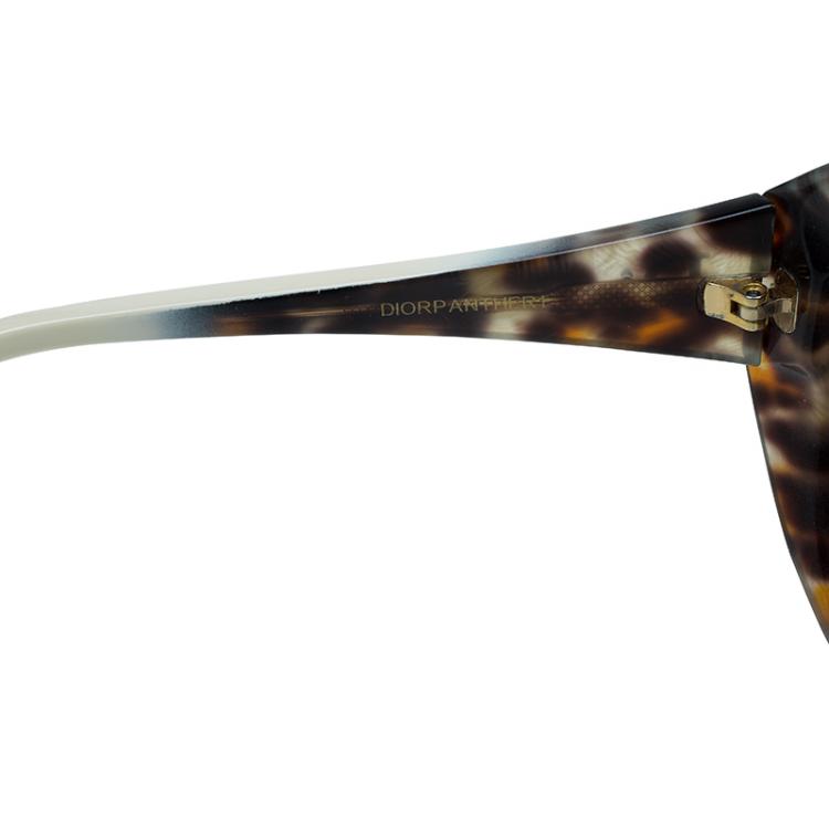 Pre Owned Dior Cream and Leopard Print Panther 1 Sunglasses