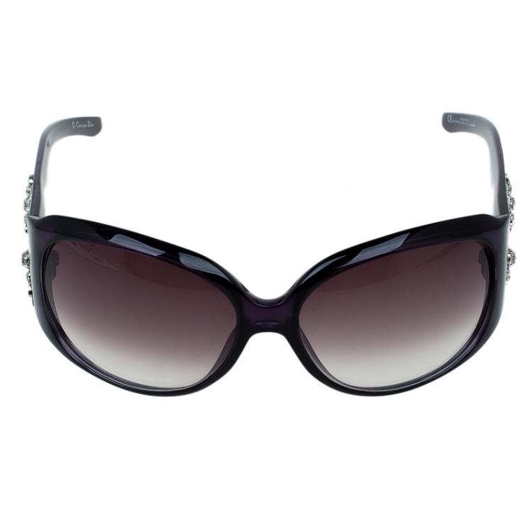 Pre Owned Dior Purple Limited Edition 609J8 Square Sunglasses