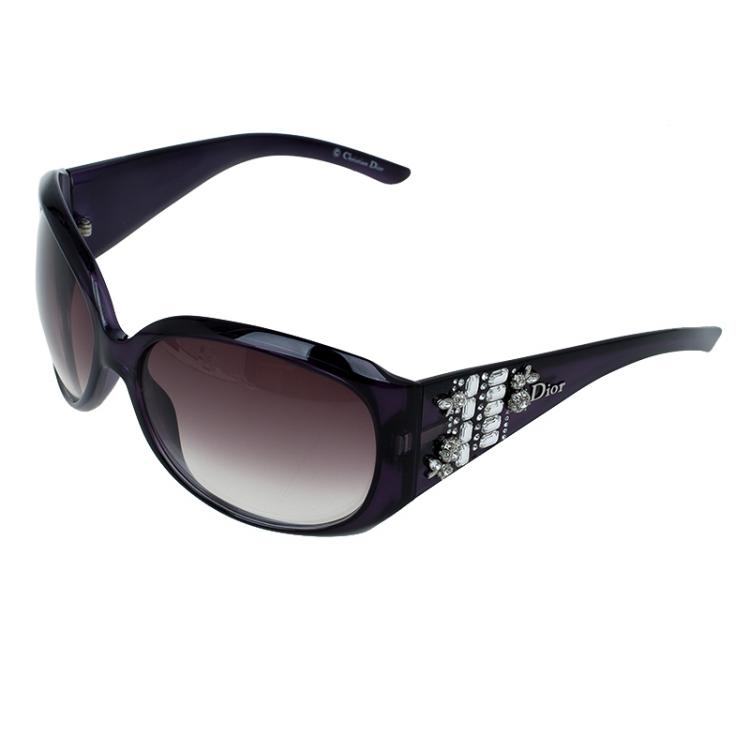 Pre Owned Dior Purple Limited Edition 609J8 Square Sunglasses