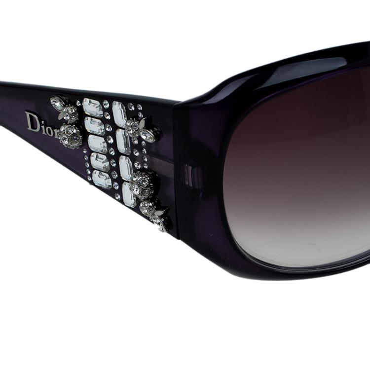 Pre Owned Dior Purple Limited Edition 609J8 Square Sunglasses