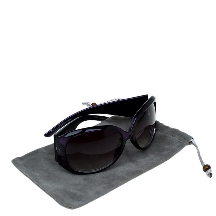 Pre Owned Dior Purple Limited Edition 609J8 Square Sunglasses