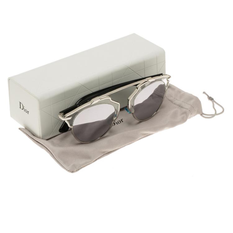 Pre Owned Dior Silver So Real Round Sunglasses