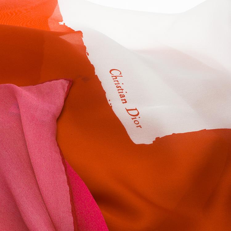 Pre Owned Dior Multicolor Silk Square Scarf