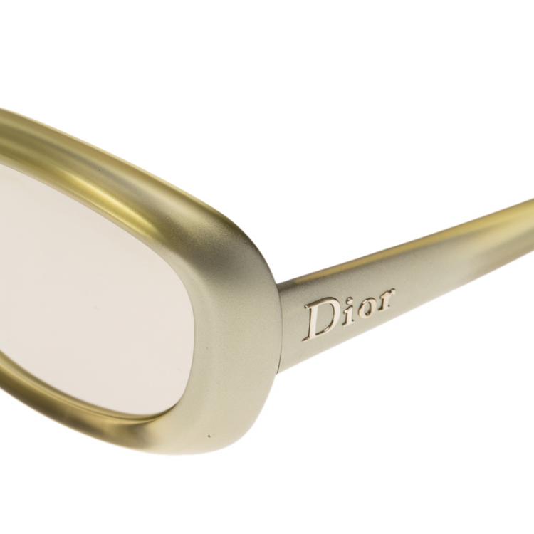 Pre Owned Dior Diorladycat2 Metallic Green Optyl Sunglasses