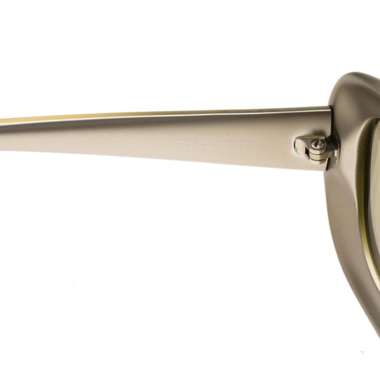 Pre Owned Dior Diorladycat2 Metallic Green Optyl Sunglasses