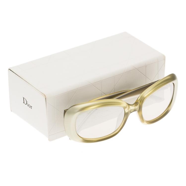 Pre Owned Dior Diorladycat2 Metallic Green Optyl Sunglasses